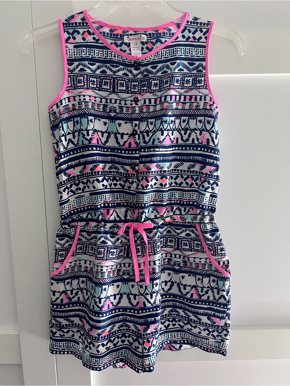 Japna Kids Girls Geometric Romper Size 14